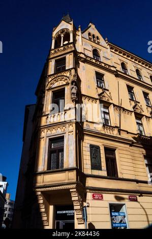 Plaque commémorative de la rue Rezické de Jérôme de Prague, République tchèque. Banque D'Images