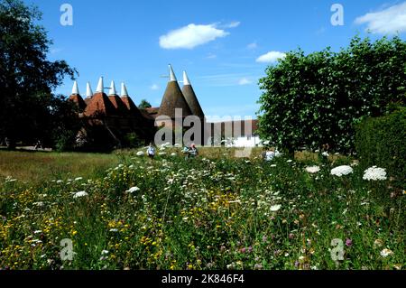 MAISONS OAST, CHÂTEAU DE SISSINGHURST, JARDINS, PRÈS DE CRANBROOK, KENT. PIC MIKE WALKER 2017 Banque D'Images