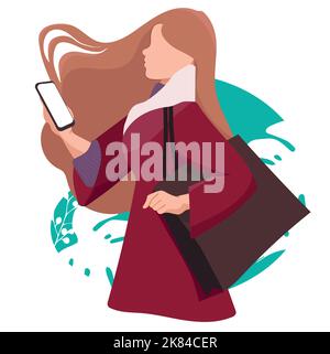 Achat, vente, mode, achat concept. Femmes personnages de dessin animé illustrations dans la boutique avec tas de divers sacs colorés après le shopping réussi. Illustration vectorielle Illustration de Vecteur