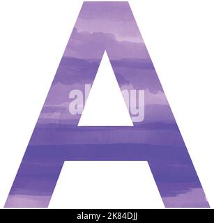 Alphabet anglais, lettre A peint avec des peintures bleu aquarelle - illustration vectorielle Illustration de Vecteur