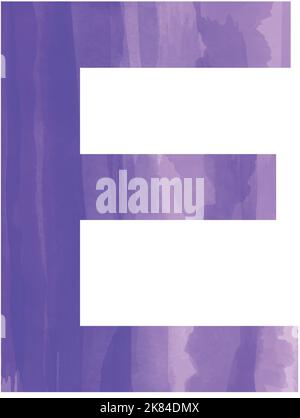 Alphabet anglais, lettre E peinte avec des peintures bleu aquarelle - illustration vectorielle Illustration de Vecteur