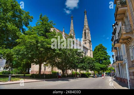 Église évangélique dans le centre de Baden Baden. Banque D'Images