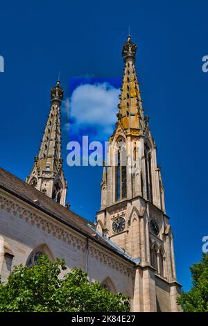 Église évangélique dans le centre de Baden Baden. Banque D'Images