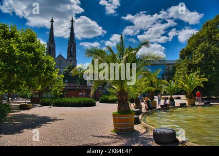 Église évangélique dans le centre de Baden Baden. Banque D'Images