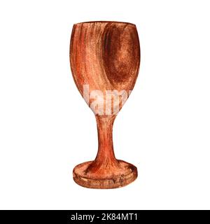 aquarelle de goblet en bois. Kwanzaa. Sur fond blanc isolé, dessiné à la main. Idéal pour la conception de cartes, l'invitation, la scrapbooking, l'impression de tissus Banque D'Images