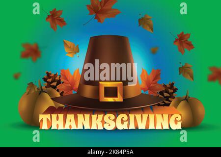 illustration réaliste de la conception vectorielle d'arrière-plan de thanksgiving Illustration de Vecteur
