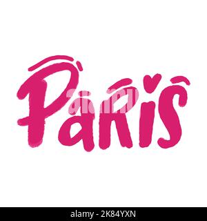 Paris mot ville typographie dessin au trait. Pour les vêtements, t-shirts, imprimés, éléments de décoration d'intérieur. Illustration de Vecteur
