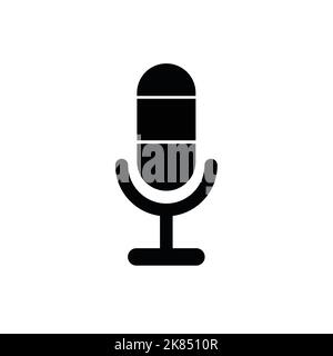 Icône de microphone, illustration vectorielle plate du logo sur fond blanc isolé. Illustration de Vecteur