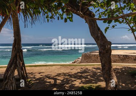 Plage populaire de Melasti (Pantai Melasti), Bukit, Bali, Indonésie. Banque D'Images