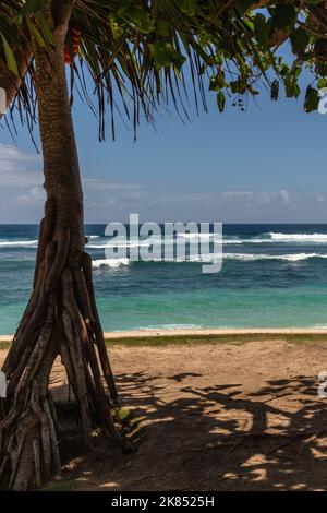 Plage populaire de Melasti (Pantai Melasti), Bukit, Bali, Indonésie. Banque D'Images