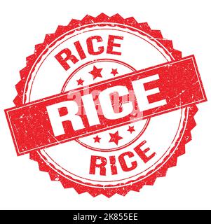 Texte DE RIZ inscrit sur l'enseigne rouge circulaire Banque D'Images