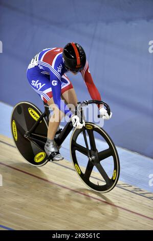 Le Victoria Pendleton de Grande-Bretagne en finale de sprint féminin Banque D'Images