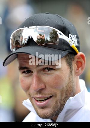 HTC - Mark Cavendish de Highroad pendant les essais individuels Banque D'Images