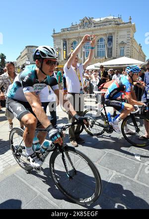 Tony Martin, l'équipe Omega Pharma Quickstep, au début de la phase 7 du Tour de France 2013, de Montpellier à Albi. Banque D'Images