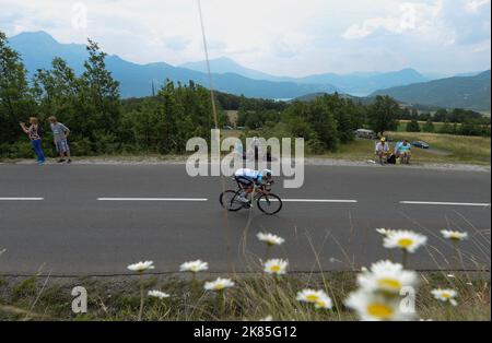 Etape 17 - Tour de France 2013 - Embrun / Chorges, 32km procès à temps individuel. Niki Terpstra équipe Omega Pharma Quickstep passe la finale 4km Banque D'Images