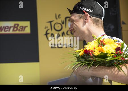 Tony Martin Team Omega Pharma-Quickstep gagne la scène à Périgueux. Banque D'Images