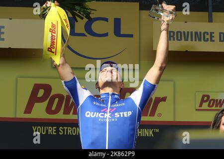 Marcel Kittel, de Quick Step en Allemagne, célèbre la victoire sur la scène Banque D'Images