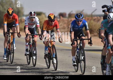 La pause avec Mark Cavendish pour l'équipe Bahrain McLaren suivie par le vainqueur de la phase Rui Costa pour l'équipe Emirates Saudi Tour 2020, étape 1. Comité olympique saoudien - de Riyad à Jaww - 173km Banque D'Images