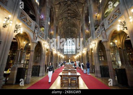 MANCHESTER, Royaume-Uni - 13 JUILLET 2022 : John Rylands Library à Manchester, Royaume-Uni Banque D'Images