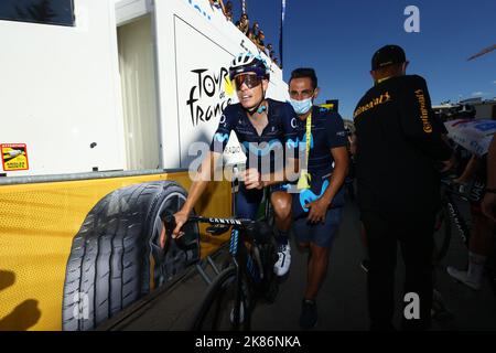 Enric MAS After Tour de France, Stage 12, France, 14th juillet 2022, Credit:David Pintens/Goding Images/PA Images Banque D'Images