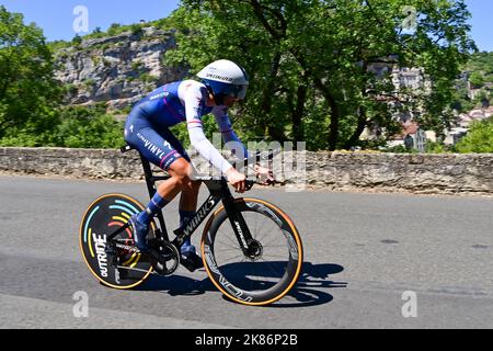 Mattia CATTANEO, Quick-Step Alpha Vinyl Team en action pendant la phase 20 du Tour de France, Lacapelle-Marival à Rocamadour, le samedi 23rd juillet 2022 crédit: Pete Goding/Godingimages/PA Images Banque D'Images