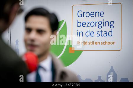 La Haye, pays-Bas. 21st octobre 2022. 2022-10-21 09:49:05 LA HAYE - Rob Jetten, ministre du climat et de l'énergie, au Binnenhof avant le Conseil hebdomadaire des ministres. ANP BART MAAT netherlands Out - belgium Out Credit: ANP/Alay Live News Banque D'Images