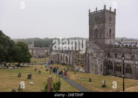 Cathédrale St Davids, Pembrokeshire, pays de Galles (la plus petite ville de Grande-Bretagne) Banque D'Images
