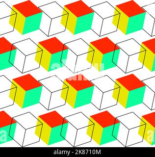 motif vectoriel sans couture composé de 3d cubes Illustration de Vecteur