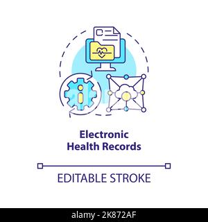 Icône de concept des dossiers médicaux électroniques Illustration de Vecteur