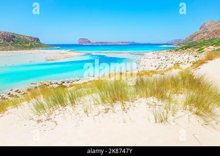 Baie de Balos, péninsule de Gramvousa, la Canée, Crète, Grèce, Îles grecques, Europe Banque D'Images