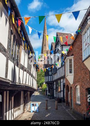 Church Lane à Ledbury, Herefordshire, Angleterre, Royaume-Uni, Europe Banque D'Images