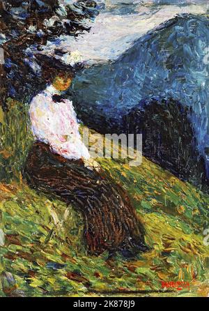 Gabriele Munter. Par Wassily Kandinsky 19002. Musée d'art Lenbachhaus à Munich, Allemagne Banque D'Images