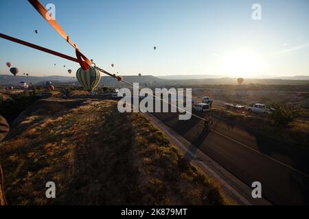 Cappadoce, Turquie - 14 octobre 2021 : de belles scènes à Göreme, Cappadoce. Banque D'Images