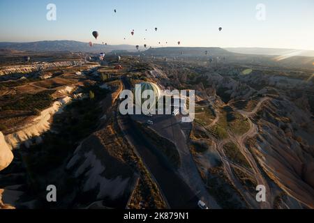 Cappadoce, Turquie - 14 octobre 2021 : de belles scènes à Göreme, Cappadoce. Banque D'Images