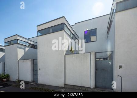 Maisons en terrasse de J.J.P. Oud, Weissenhof Housing Estate (Weißenhofsiedlung), Stuttgart, Allemagne. Banque D'Images