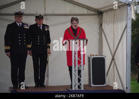 Tynemouth, Royaume-Uni. 21 octobre 2022. Président du Conseil de North Tyneside, le conseiller Pat Oliver présente l'événement et accueille les invités. Crédit : Colin Edwards/Alay Live News. Banque D'Images