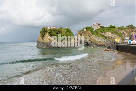 La maison sur le rocher à Towan Beach, Newquay, North Cornwall, Royaume-Uni. Pris le 7th septembre 2022. Banque D'Images