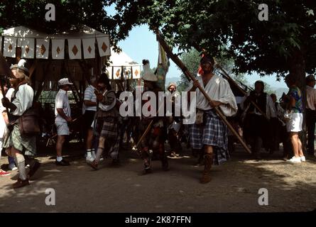 Agoura CA USA 5/1992. Renaissance plaisir faire. Renaissance de 14th à 16th siècles. Jeux, nourriture, joutes, chevaliers, costumes merveilleux, et le théâtre populaire. Banque D'Images