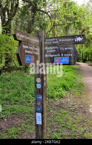 Panneau dans Severn Valley Country Park, Shropshire. Banque D'Images