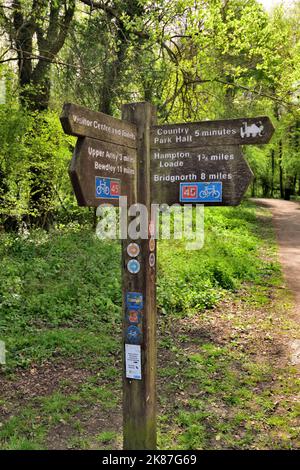 Panneau dans Severn Valley Country Park, Shropshire. Banque D'Images