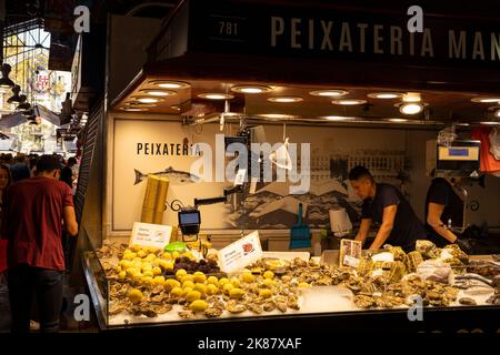 Marché de La Boqueria à Barcelone, Espagne Banque D'Images