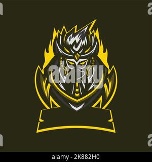 Logo de jeu fantôme en noir et rouge sur fond noir Illustration de Vecteur