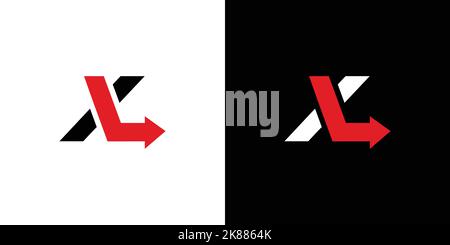 Logo XL avec initiales, combinaison unique et moderne de symboles de direction Illustration de Vecteur