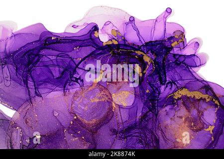 Résumé aquarelle violet fond foncé isolé sur fond blanc. Banque D'Images