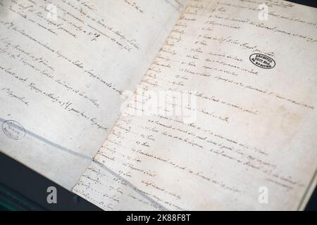 Louis XVI écrivit dans son journal rien (« rien ») le 14 juillet 1789. La collection du Musée des Archives nationales à Paris Banque D'Images