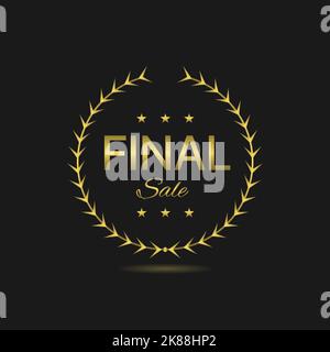 Solde ensemble d'étiquettes pour couronne de Laurier doré Illustration de Vecteur