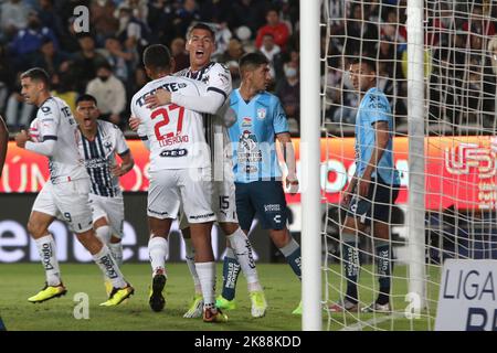 Pachuca, Mexique. 20th octobre 2022. Hector Moreno du FC Monterrey célèbre son but lors du match de football semi-fin entre Tuzos et Monterrey du tournoi d'ouverture 2022 de la Ligue MX au stade Hidalgo. On 20 octobre 2022 à Pachuca, Mexique. (Credit image: © Ismael Rosas/eyepix via ZUMA Press Wire) Credit: ZUMA Press, Inc./Alamy Live News Banque D'Images