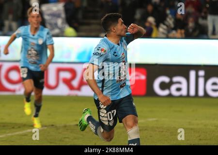 Pachuca, Mexique. 21st octobre 2022. 20 octobre 2022, Pachuca, Mexique: Nicolas Ibanez de Pachuca Tuzos célèbre son but lors du match de football semi-fin entre Tuzos et Monterrey du tournoi d'ouverture 2022 de la Ligue MX au stade Hidalgo. On 20 octobre 2022 à Pachuca, Mexique. (Photo par Ismael Rosas/ Eyepix Group/Sipa USA) crédit: SIPA USA/Alay Live News Banque D'Images