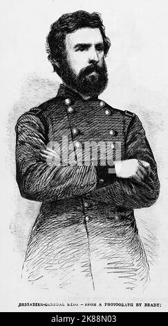 Portrait du général de brigade Rufus King. 1862. Illustration de la guerre de Sécession de 19th siècle dans le journal illustré de Frank Leslie Banque D'Images