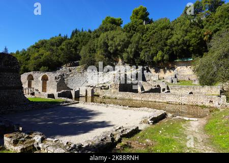 Butrint était une ancienne ville grecque et plus tard romaine et bishoprique à Epirus, site du patrimoine mondial de l'UNESCO, République d'Albanie Banque D'Images